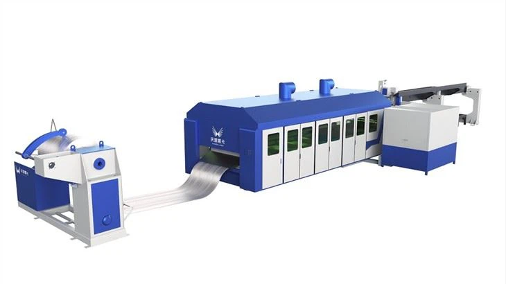 Auto Fed woulo liv bobin manje fib lazè koupe machin pou fèy metal